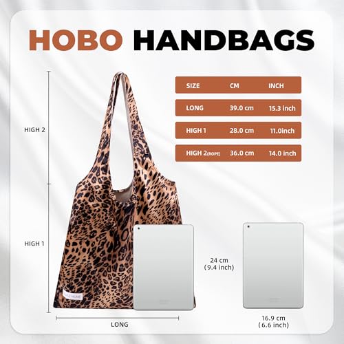 DGAZ Designer Shoulder Bags for Women, Luxury Tote Bag with Zipper, Large Shoulder Hobo Bags - color: Leopard B
