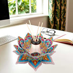 DIY Diamond Art Painting Candlestick Holders Mandala Flower Shape Desk Candle Tray Tabletop Ornaments for Wedding Festival and Party Home Table Centerpiece-Flower02 - color: Flower02