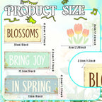 Spring Decoration Wooden Tiered Tray Decor – Tulip Blossoms Spring Stacked Block Sign with Floral Accent – Farmhouse Tabletop Spring Decor for Shelf Mantel Seasonal Home Display - style: Tulip