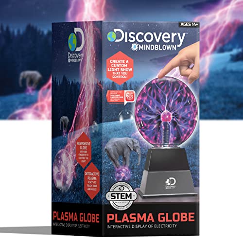 Discovery™ Plasma Globe Lamp, Touch & Sound Sensitive Lightning, Interactive Electric Plasma Ball for Hands-On STEM Learning, Plug-in Bedroom & Desktop Decorative lamp - style: Black Pyramid Base