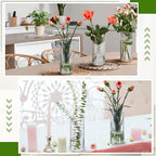 6 Pcs 8 Inch Tall Glass Ribbed Cylinder Vases Clear Floating Candle Flower Vase in Bulk, Hurricane Candle Holder for Wedding Housewarming Gift Table Centerpieces - color: Clear, size: 8 Inch