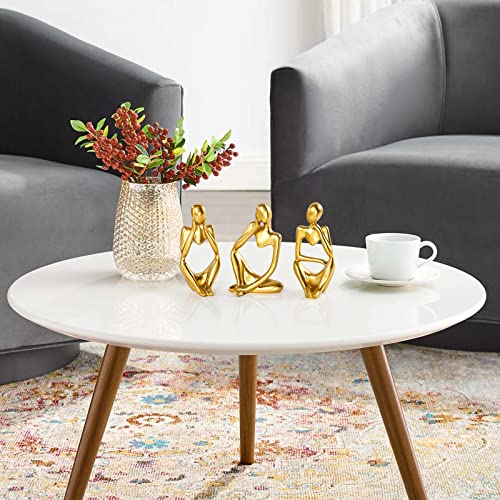BMLCGJ Thinker Statue Gold Decor Abstract Art Sculpture, Golden Resin Collectible Figurines for Home Living Room Office Shelf Decoration,Great Gifts Ideas (Gold) - color: Gold