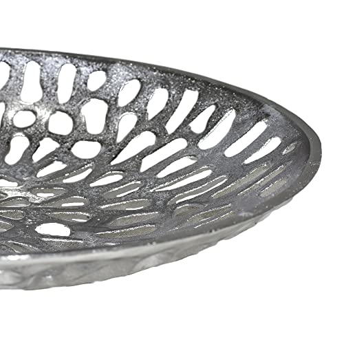 BBH Home's Handmade Silver Novelty Shaped Aluminium Tray 5.51 x 5.51 x 1.37 AMBBVK063AB2020 - color: Silver