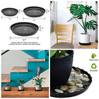 12Pcs Plant Saucer, 6 8 10 Inch Durable Plastic Plant Tray, Black Round Plant Pot Saucers, Drip Tray for Indoor and Outdoor Garden - color: Black (6" 8" 10")