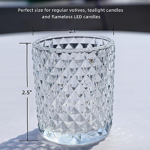 Woho 24pcs Clear Votive Candle Holders, Glass Tea Lights Candle Holder for Wedding Decor, Tealight Candle Holder for Gift Home Decoration - color: Clear