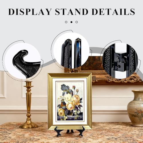 4 Inch Black Display Stand 2pcs Matte Acrylic Plate Holders for Books Picture Frames Tabletop Decor Wedding Place Cards Home Kitchen Dark Easel - color: Black, size: 4inch