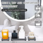 4PCS Fast Drying Diatomite Stone Soap Tray for Bathroom and Kitchen, Vanity Tray, Water Absorbing Coaster - color: Dark Gray 4stripes