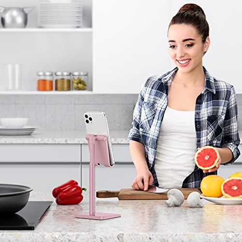 OMOTON Cell Phone Stand, Adjustable Angle Height Desk Phone Dock Holder for iPhone Air/17 Pro Max / 11 Pro/XS Max/XR, Samsung Galaxy S20 / S10 / S9 / S8 and Other Phones (3.5-7.0-Inch), Rose Gold - color: Rosegold