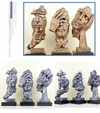 Creative Abstract The Thinker Statue Sandstone Face & Hand Statues and Sculptures Home & Office Desk Decoration (Sand Silence)