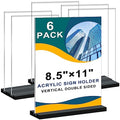 6Pack Acrylic Sign Holder 8.5x11 Vertical ,Clear Sign Holder Double-Sided ,Plastic Flyer Stand Menu Table Display Holders,Acrylic Paper Holder Plastic Picture Frames for Office Restaurants Show Fair - size: Vertical 6 Pack 8.5x11