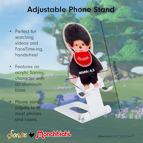Sonix x Monchhichi Character Phone Stand | Adjustable Cell Phone Holder, Desk Stand, Dock | Monchhichi Boy - color: Monchhichi Boy