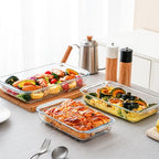 3 Pack High Borosilicate Glass Baking Dishes for Oven,(2.3QT,1.6qt,1.0QT),Rectangular Bakeware Sets,Deep Glass Casserole Dishes with Handle for Microwave,Oven,Baking,Meal Preparation