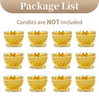 Sziqiqi 12 Pcs Lotus Ghee Lamp Holder Butterlamp Tea Light Holder Tibetan Copper Oil Lamp Altar Supplies, Gold - size: Pack of 12