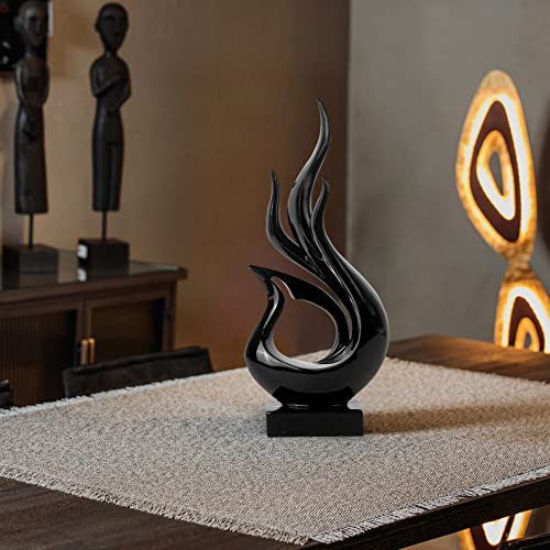 DreamsEden Home Decor Modern Sculpture, Resin Art Tabletop Shelf Decoration Accent Ornament for Living Room Entry Table Dining Desk Office Bookshelf - color: Black