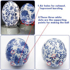 6pc Ceramic Easter Egg Ornaments, Chinoiserie Easter Decor Elegant Touch to Home/Office Spaces,Ideal Gift for Christmas, Halloween, Mother's Day, Easter or Housewarming(B) - size: B