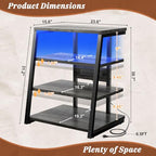 Armocity 4-Tier AV Media Stand with Power Strips, Stereo Stand with LED Lights, Rack Audio Tower with Adjustable Shelves, Small Entertainment Center, 30'', Grey Oak - color: Grey Oak, size: 30" (H)