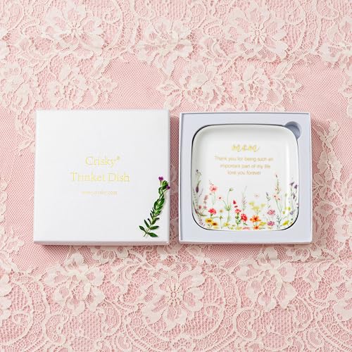 Crisky Jewelry Ring Dish for Mom Birthday Gifts Thinking of You Gift for Mom Mother's Day Gift from Daughter Son for Thanksgiving Christmas Valentine Gift Ideas (Love You Forever) Thrinket Tray - style: Mom Thank You for Being Such an Important Part of My