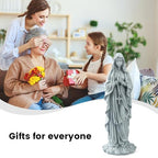 VChymm Virgin Mary Praying Statue 31.49 Inch Tall Outdoor Garden Religious Garden Outdoor Yard Patio Deck Home Entryway Hallway Sculpture Magnesium Oxide Stone （Grey Virgin） - color: Blue
