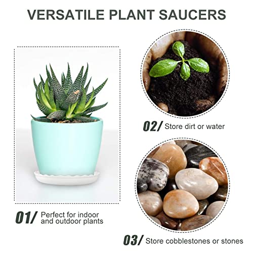 12Pcs Plant Saucer, 6 8 10 Inch Durable Plastic Plant Trays for Pots, White Round Plant Pot Saucers, Drip Tray for Indoor and Outdoor Garden - color: White (6" 8" 10")