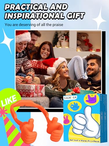 Valentines Gifts for Teens Boys Girls Cell Phone Stand: Upgrade Adjustable 1 Pack Thumbs Up Lazy Phone Holder for Desk Fun Birthday Gifts for Grandma Adults Husband from Wife - color: Orange Red