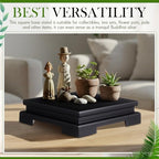 Chunful 2 Pcs Square Wooden Display Stand 6.7 x 6.7 x 2 Inch Wood Vase Display Base Black Pedestal Stand Square Vase Riser for Vases Teapot Trophy Collectibles Aquarium Lamp Home Decoration - size: 6.7 x 6.7 x 2 Inch