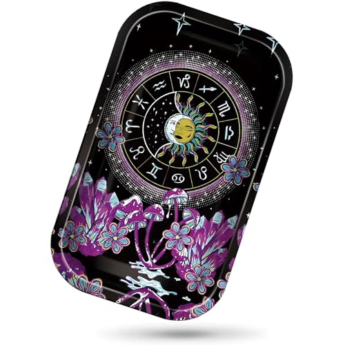 Metal Tray Large Storage Decorative Tray Organizer Box Ideal for Home or on The Go, 11" x 7" - color: Purple