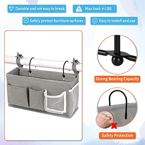 Loghot Bedside Caddy/Bedside Storage Bag Hanging Organizer for Bunk and Hospital Beds,Dorm Rooms Bed Rails,Can be Placed Glasses,Books,Mobile Phones,Keys (New Grey-1) - color: 1pc New Grey-1