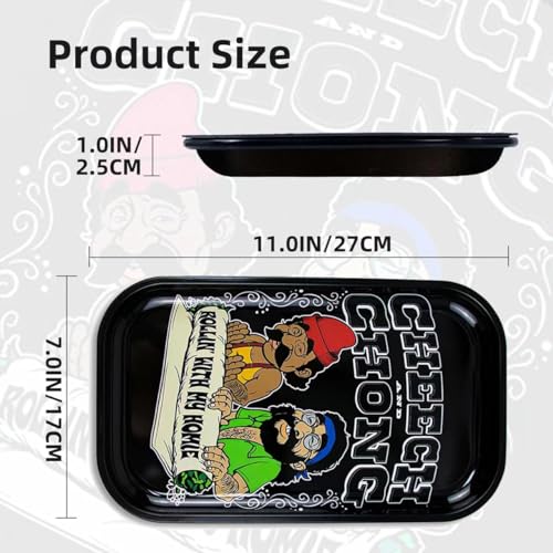 Metal Tray with PVC Soft Magnetic Lid - Black, Large, Cute Decorative Tray for Home Decor, Coffee Table, Tea, Snacks, Gifts - 11" x 7" - color: A Black