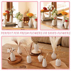 8 Pack Ceramic Bud Vase, White Ceramic Vase Modern Mini Bud Vase in Bulk for Centerpieces, Small White Vase for Flowers Pampas Grass, Wedding, Home - color: White-set of 8