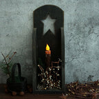 CVHOMEDECO. Real Wax Hand Dipped Battery Operated LED Timer Taper Candles Country Primitive Flameless Lights Décor, 6-3/4 Inch, Brown, 3 PCS in a Package - color: Brown 3 Pcs
