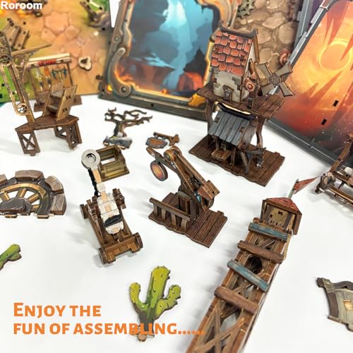 Roroom DIY Book Nook Kit, DIY Dollhouse Bookshelf Insert Decor Alley,3D Wooden Puzzle with LED Lighting Book Nook Wood Bookend Model Building(SQ40) - color: Sq40-mining Zone Fortress