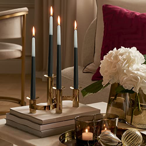 10 Inch Taper Candles Handmade Set of 6 – Bluebell Scent Tapered Candles in Brown, Candlesticks Smokeless Candle Sticks for Wedding, Home Decor, and Party Meditation - color: Bluebell 6PC