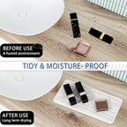 3PCS Water Absorbing Stone Tray, Fast Drying Stone Sink Tray, Stones Soap Trays, Water Absorbent Diatomite Trays, Diatomite Coasters for Kitchen Sink Bathroom Counter, Hand Soap Dish & Holders - color: 1pcs 21×10cm + 2pcs 10×10cm White Wave