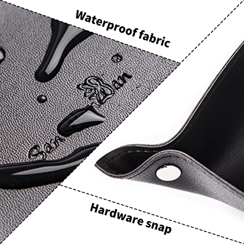 SANQIANWAN Leather Jewelry Valet Tray for Women and Man, Portable Entryway Table Tray Bedside Nightstand Desk Tray Small Catchall Travel Dish Plate for Key,Wallet,Watch,Coin (2PCs Black-B) - color: 2pcs Black-b, size: 8×8