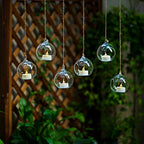 24 Pcs 3.15"/ 8cm Hanging Glass Tealight Holder Globe with LED Tealight, Plant Terrariums Glass Orbs Air Plants Tea Light Candle Holders Home Decor Indoor Outdoor Garden DIY Gifts (24 Pcs) - size: 3.15 inches