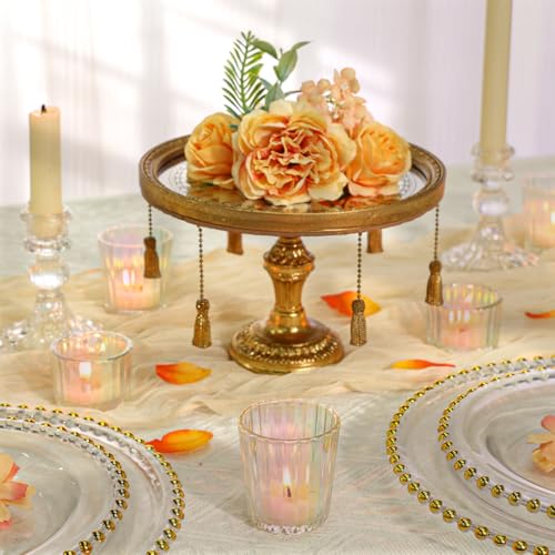 SUPMIND 24 Pcs Ribbed Iridescent Votive Candle Holders - Glass TeaLight Candle Holders for Weddings, Baby Showers, Home Décor, Party Centerpieces, and Table Decorations - color: Iridescent