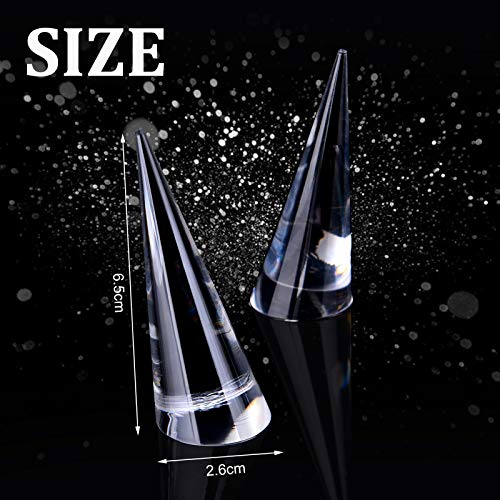 Jetec Clear Acrylic Crystal Ring Holder Acrylic Ring Display Jewelry Holder Wedding Display Cone Support Single Finger Rings Showcase Stand for Jewelry - color: Transparent