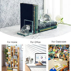 1 Pair Crystal Bookends with 80mm Clear Diamond, L Shaped Heavy Duty Book End for Shelves Non Skid Bookends Book Stopper, 4inch - color: Diamond