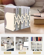 Honagu Adjustable Bookends, Metal Book Ends for Shelves Heavy Book, Desk Magazine File Organizer for Home, Office, Books, Papers, Extends up to 19 inches (Beige) - color: Beige