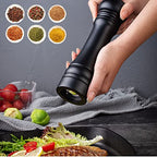 Wooden Pepper Mill Black Pepper Grinder Kit Manual Mills Solid with Strong Adjustable Ceramic Grinders Set 8 Inches - color: E Black Wooden Pepper Mill