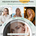 FUNTOUCH 5000mAh Rechargeable Wall Mounted Makeup Mirror with Lights,Double Sided 1X/30X Magnification,3 Color Lights,Touch Dimmable,Extended Arm 360 Rotation Lighted Bathroom Mirror - color: Polished Chrome