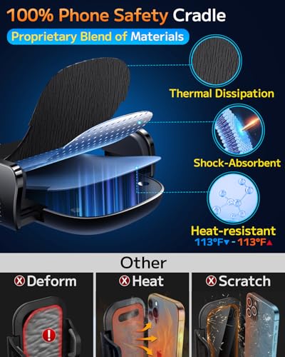 Qifutan Dash Mounted Phone Holders for Your Car Dash Phone Mount for Car Dashboard Air Vent Multi-Mount 3 in 1 Vehicle Windshield Holder Compatible Multi-Device Clip Desk Mount - style: Dash-C