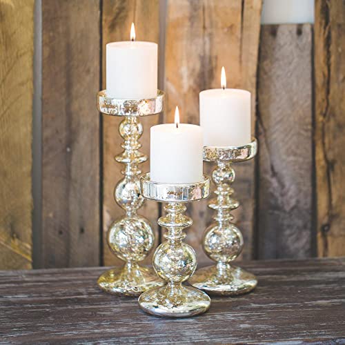 Richland Pillar Candle Holders Unique Mercury Bubble Set of 18 - size: Set of 18