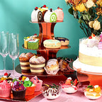 Zopeal 7 Pcs Dessert Table Display Set 3-Tier Cupcake Stand 1-Tier Cup Cake Display Tower Platters and Serving Trays Cardboard Cake Cookie Holders for Wedding Birthday Party Baby Shower(Rose Gold) - color: Rose Gold