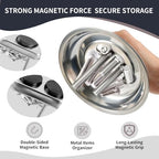 Strong Magnetic Stainless Steel Metal Tray Holder 3 piece Set Screws, Nuts, Small Parts Storage Box Tools