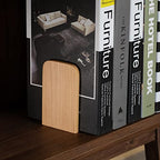 Muso Wood Book Ends for Shelves, Non-Slip Bookends, Heavy Duty Wooden Bookend Support for Books and Movies (Beech 1 Pair) - color: Beech-1 Pair