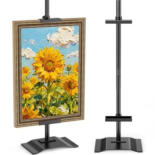 USION Adjustable Tabletop Easel Stand, Picture Easels for Display Up to 30" H, Heavy duty Metal Picture Frame Holder Stand Table top for Art, Photo, Canvas(Black)