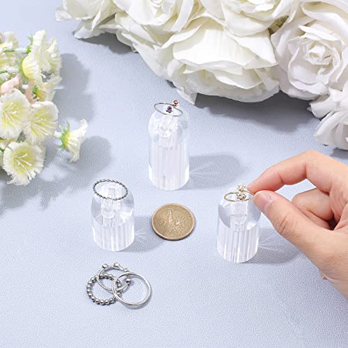 NBEADS 3 Pcs Acrylic Jewelry Display Stand Ring Showcase Display Holder Showcase Jewelry Organizer Holder for Rings Trade Show Countertop Ring Bearer, Clear - color: Clear, size: S:0.98×1.57"/M:0.98×2.05"/L:0.98×2.24"