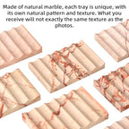 Luxury Marble Soap Dish Tray,Rectangle Stone Marble Soap Tray,Self Draining Soap Holder for Bathroom, Kitchen (Pink) - color: Pink