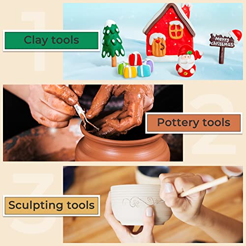 Jetmore 35 Pack Clay Tools Kit, Pottery Tools & Sculpting Tools, Polymer Modeling Clay Cutters Sculpture Set for Carving, Ceramics, Molding, DIY - color: 35 Pack